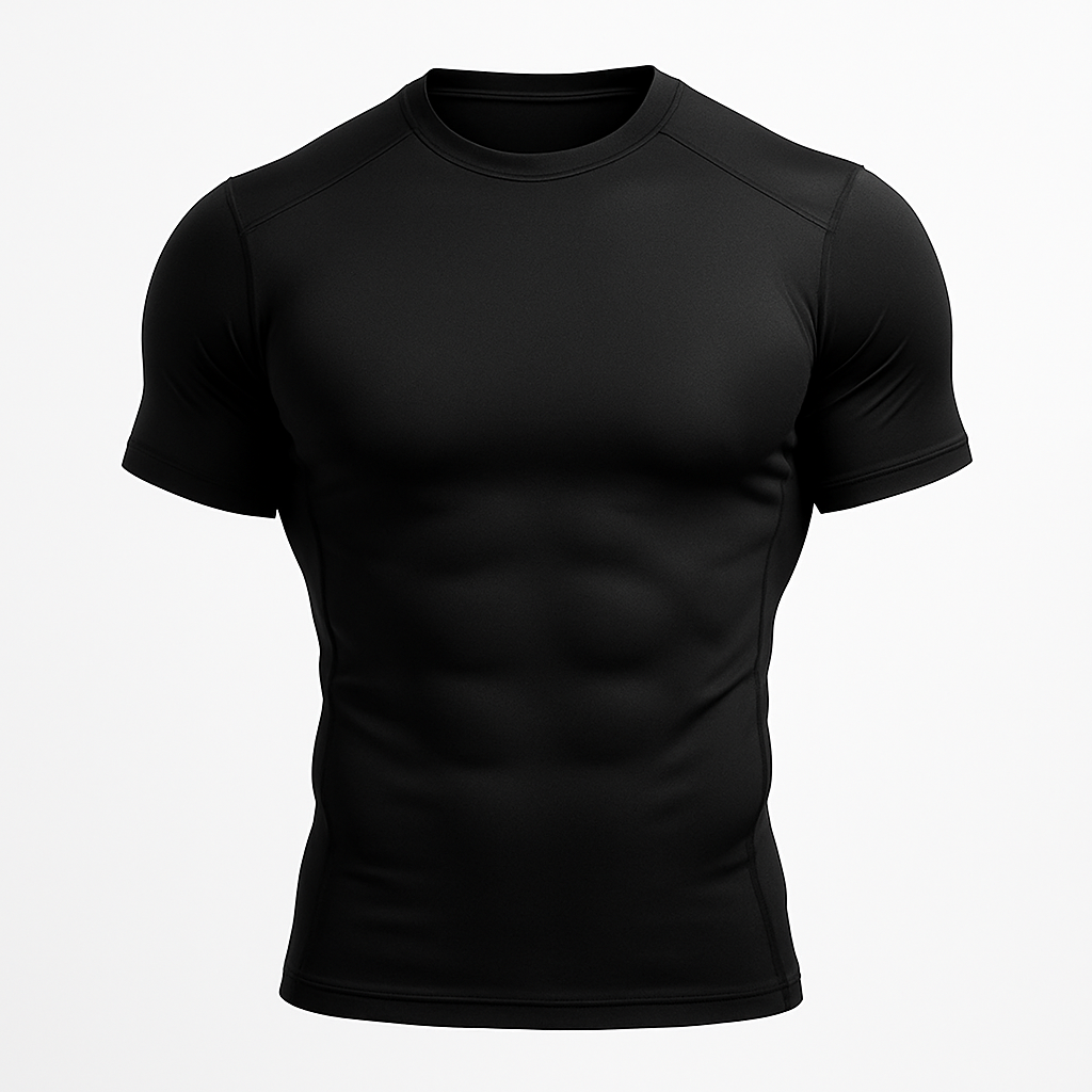 black compression t-shirt